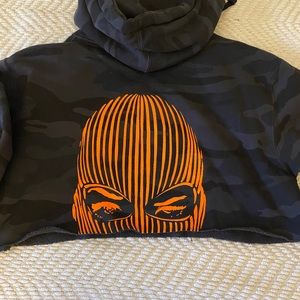 Badwood camo cropped hoodie skimask